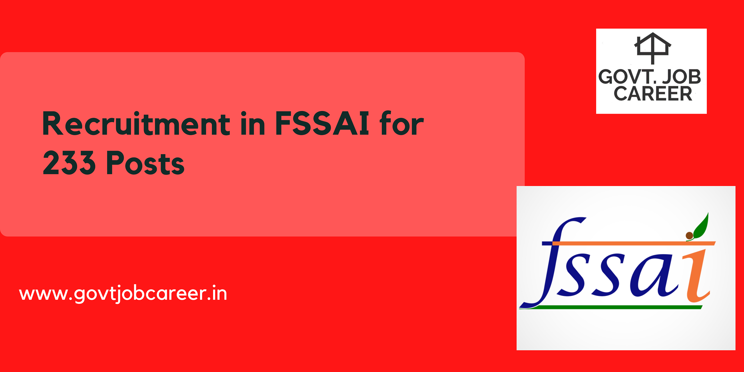 FSSAI Recruitment 2021 for 233 Posts