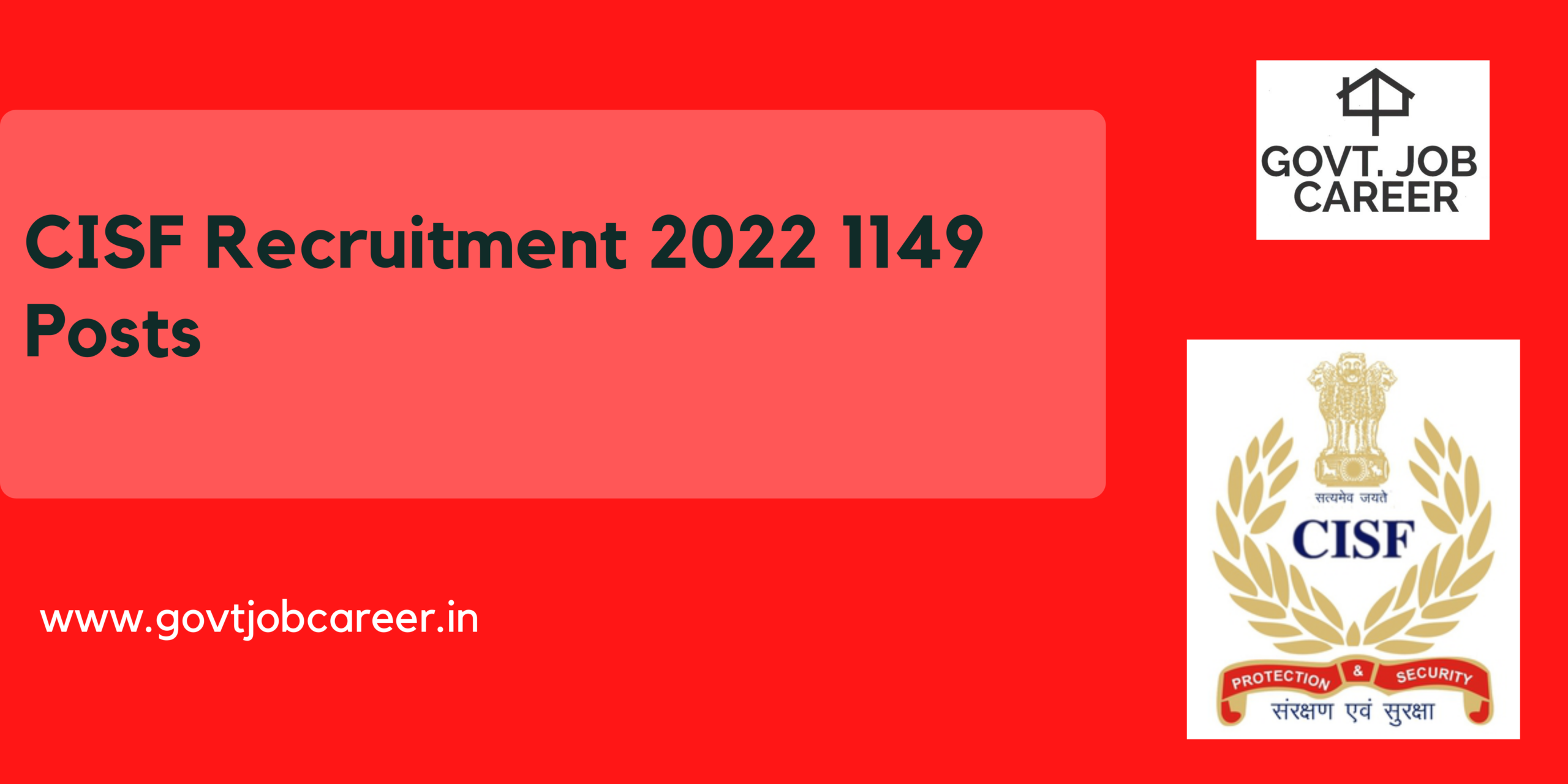 CISF Recruitment 2022. Central Industrial Security Force has invited application for Male Indian citizens for filling up the temporary posts of Constable (Fire). Apply for Govt. of India Job.